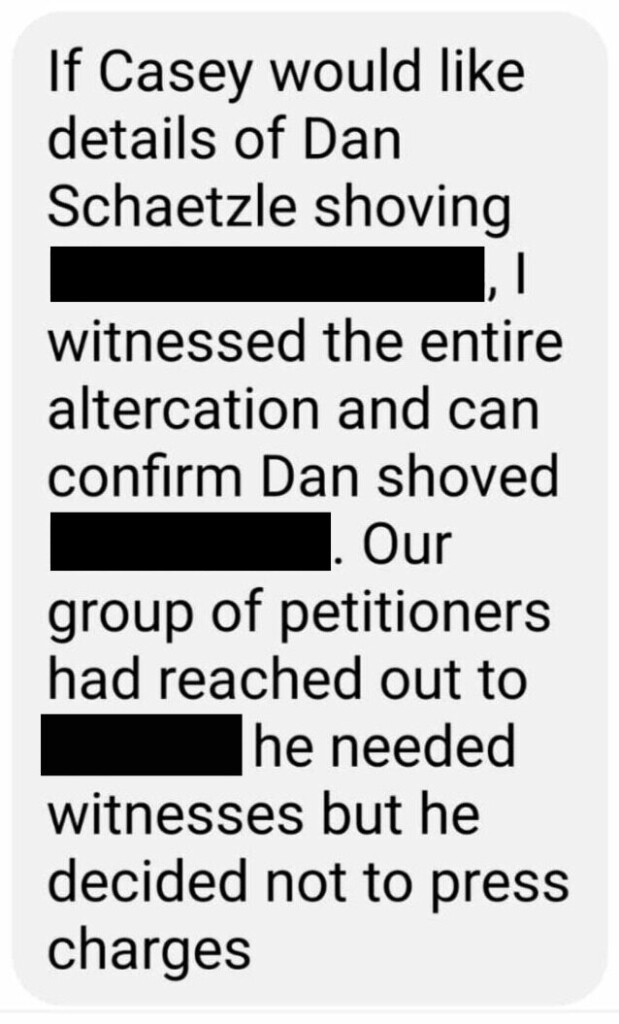 Dan Schaetzle shoved a man